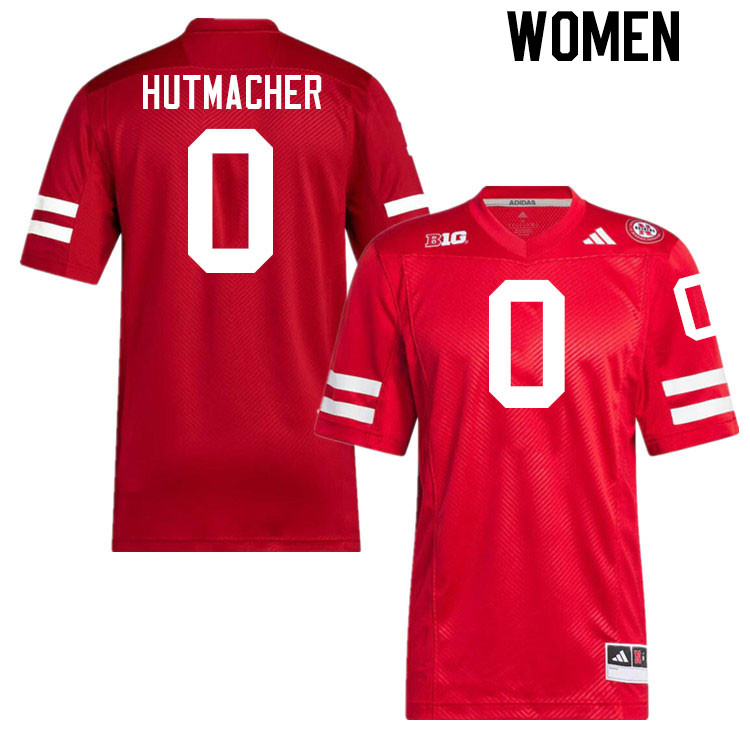 Women #0 Nash Hutmacher Nebraska Cornhuskers College Football Jerseys Stitched Sale-Scarlet